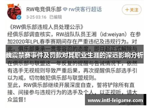魏震禁赛事件及罚款对其职业生涯的深远影响分析